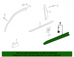 Door trim lower front left Chevrolet Equinox 10-17 structure, rubbed