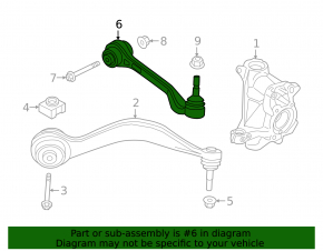 Lower control arm, front left rear, BMW 3 Series G20 19-25 M3. Awd, Incl, Ball Joint and Bushing