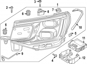 Right front headlight VW Atlas 24-25 LED without ambient lighting and corrector