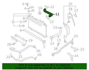 Upper cooling hose Subaru Outback 20-25 2.4