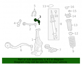 Upper control arm, front right, rear, Lexus LS 18-23 RWD