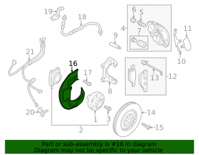 Brake Disc Cover Front Right Audi A6 C7 12-18 356mm