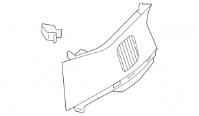 Rear pillar trim behind the upper right window, Audi E-Tron 19-23, black, under the speaker, Quattro