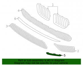 Front bumper grille trim right BMW X1 E84 13-15 Without m sport, outer, x line