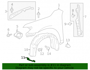 Front bumper mudguard left Toyota Camry v50 12-14 usa