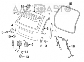 Left tailgate hinge Jeep Grand Cherokee WK2 11-13
