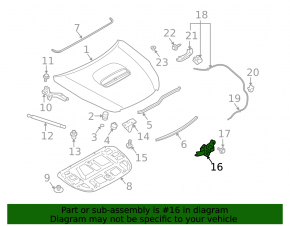 Subaru Outback 10-14 Hood Lock