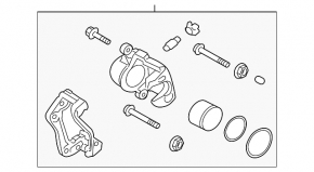 Front left caliper for Hyundai Azera 12-17