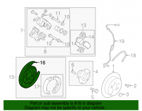 Brake Disc Cover Rear Left Kia Optima 11-16