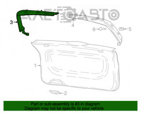 Trunk door trim right Fiat 500L 14-19 gray