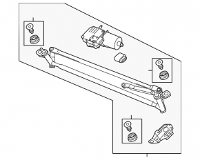 Windscreen wiper linkage with motor for VW Tiguan 18-24