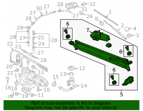 Windscreen wiper linkage with motor for VW Tiguan 18-24