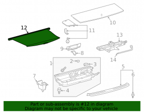 Trunk curtain Toyota Highlander 20- black