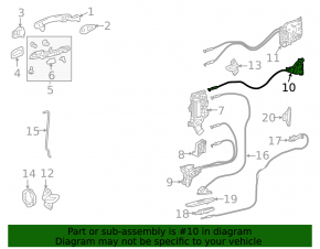 Rear right door lock rear Toyota Sienna 11-19 mechanical