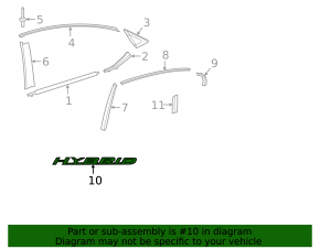 Hybrid Door Emblem Rear Right Lexus ES250 ES300h ES350 19-