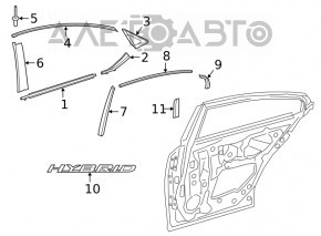 Hybrid Door Emblem Rear Right Lexus ES250 ES300h ES350 19-