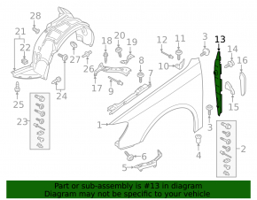 Left door-wing seal for Audi A3 8V 16-18 e-tron