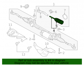 Left steering rod for Porsche Panamera 17-23