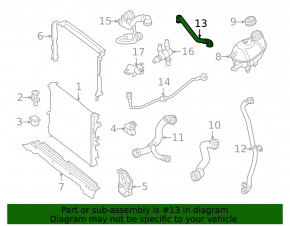 Cooling system hose for Mercedes GLC 300 16-22