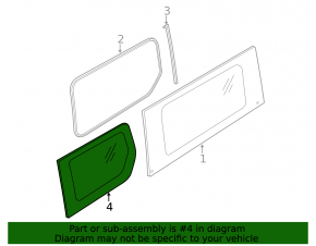 Window blind glass rear left Ford Transit Connect MK2 13-