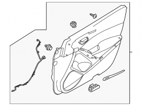 Front right door panel for Mazda 6 18-21, black leather, Bose