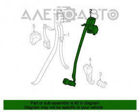 Seat belt 2nd row center Dodge Durango 11-13 black