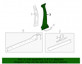 The central left body pillar of Chevrolet Impala 14-20 is sawed off