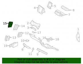 Front panel air duct deflector center left Volvo XC40 19-25