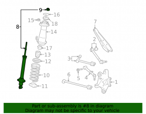 Shock absorber rear left Lexus IS250 IS300 IS350 06-13 AWD