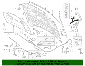 Hood hinge trim left Audi A6 C8 19-