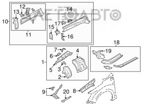 Side member front right Subaru Impreza 17-23 GK