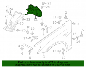 Mudguard front left rear part BMW X3 F25 11-17