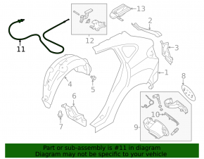 Subaru XV Crosstrek 18-23 Fuel Filler Door Release Cable
