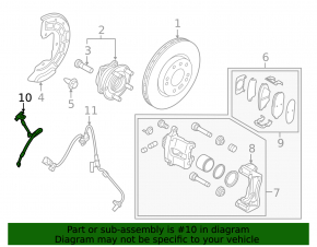 Front right brake hose Hyundai Sonata 15-19 for R17