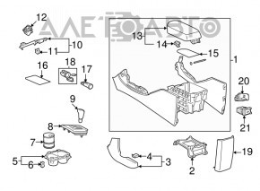 Console central armrest Toyota Rav4 06-08 gray, leather