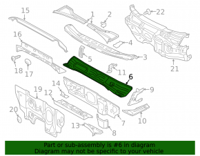 Windscreen wiper grille tray metal Audi A3 8V 15-20 4d