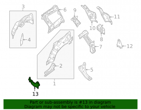 Rear right mudguard Nissan Pathfinder 13-20 dented
