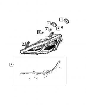 Headlight bracket front right Chrysler Pacifica 17-