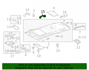 Right ceiling handle for Toyota Avalon, gray, 2012