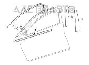 Toyota Camry v55 15-17 front left side door trim