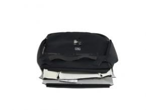 Right 2nd row rear seat back trim for Jeep Grand Cherokee WL 22-26, black leather. Blue stitching