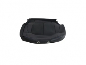Right 2nd row rear seat back trim for Jeep Grand Cherokee WL 22-26, black leather. Blue stitching