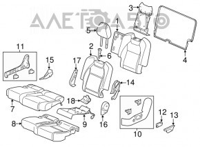 Rear row of seats 2 row Acura MDX 14-16 leather black