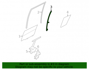 Rear left door glass guide for Nissan Leaf 11-12