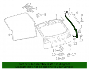 Right tailgate tilt sensor for Lexus RX350 RX450h 10-15
