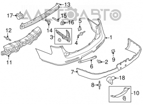 Rear bumper reinforcement fang right Ford Flex 09-19