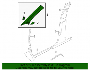 Front pillar trim upper left Audi A3 22-26 gray