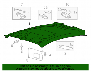 Ford Fiesta 11-19 Headliner Without Sunroof 4d