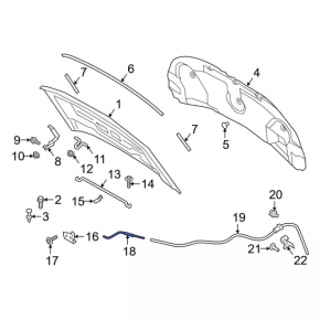 Hood Release Cable Front Ford Explorer 20-