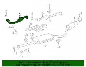 Downpipe with catalytic converter for Toyota Highlander 14-17 2.7